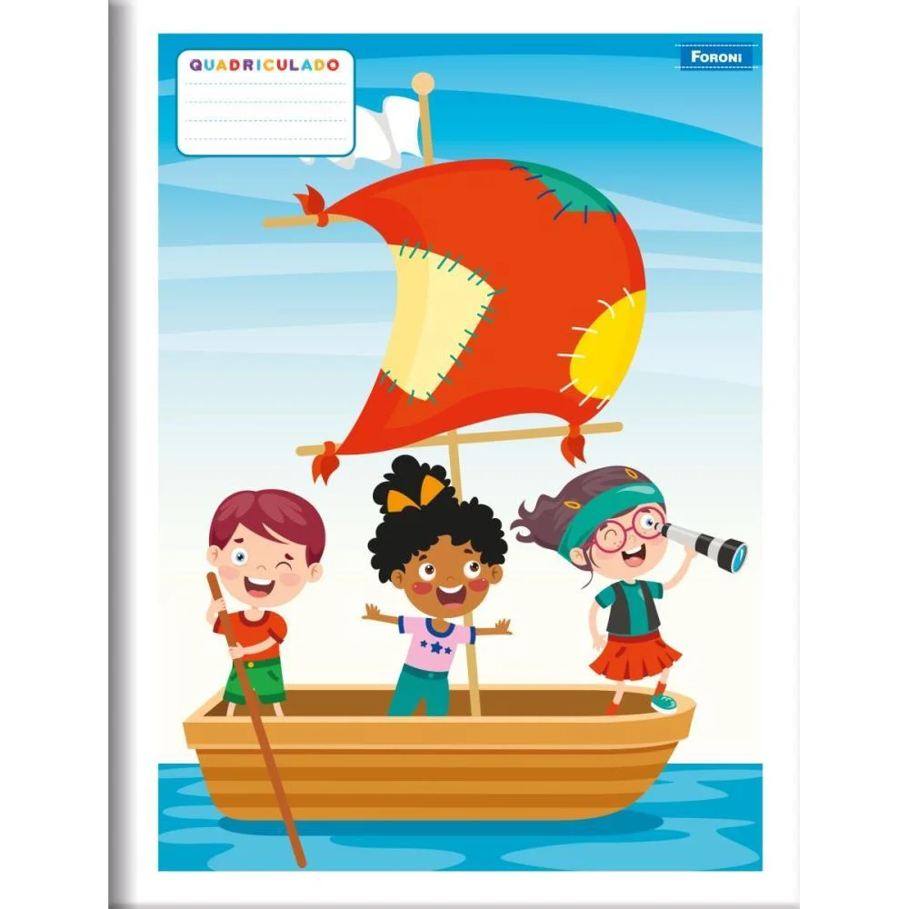 Caderno Quadriculado 1/4 1X1Cm 40F Brochura Flexivel Foroni (Pct.c/20) - imagem 3