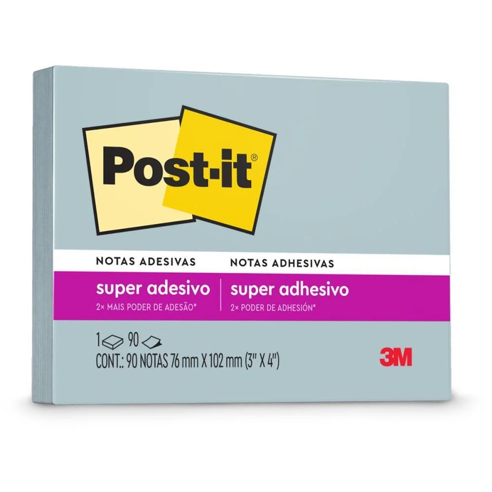 Bloco De Recado Post-It 657 Azul Recl. 76X102Mm 90Fl 3M (Unidade) - imagem 3