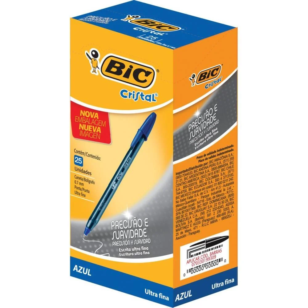 Caneta Esferografica Cristal Ultra Fine Azul Bic (Cx.c/25) - imagem 2