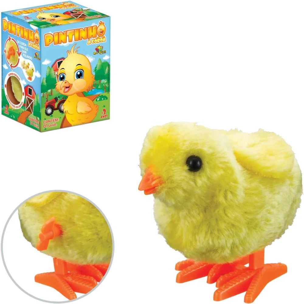 Brinquedo Para Bebe Animal Pintinho A Corda Art Brink (Unidade) - imagem 2