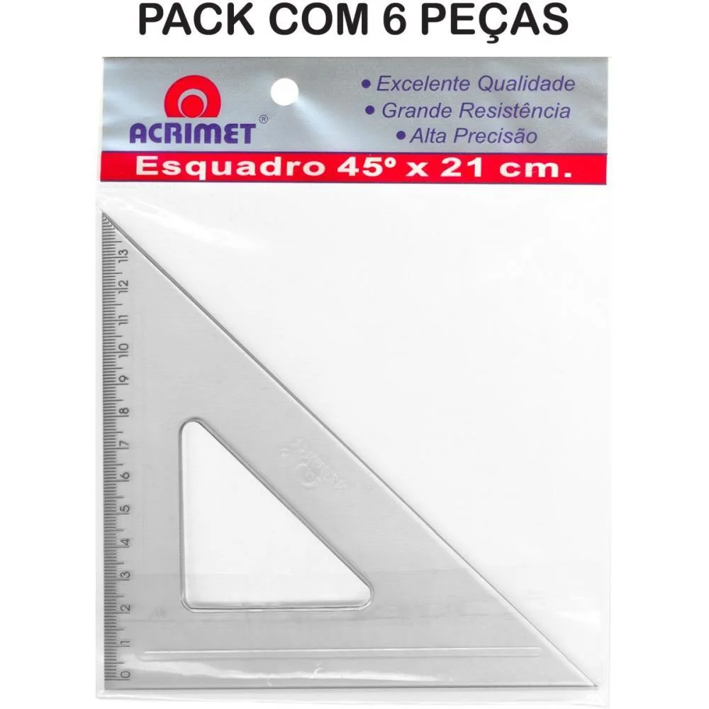 Esquadro Poliestireno 45 Graus 21Cm Acrimet (Pct.c/06) - imagem 3