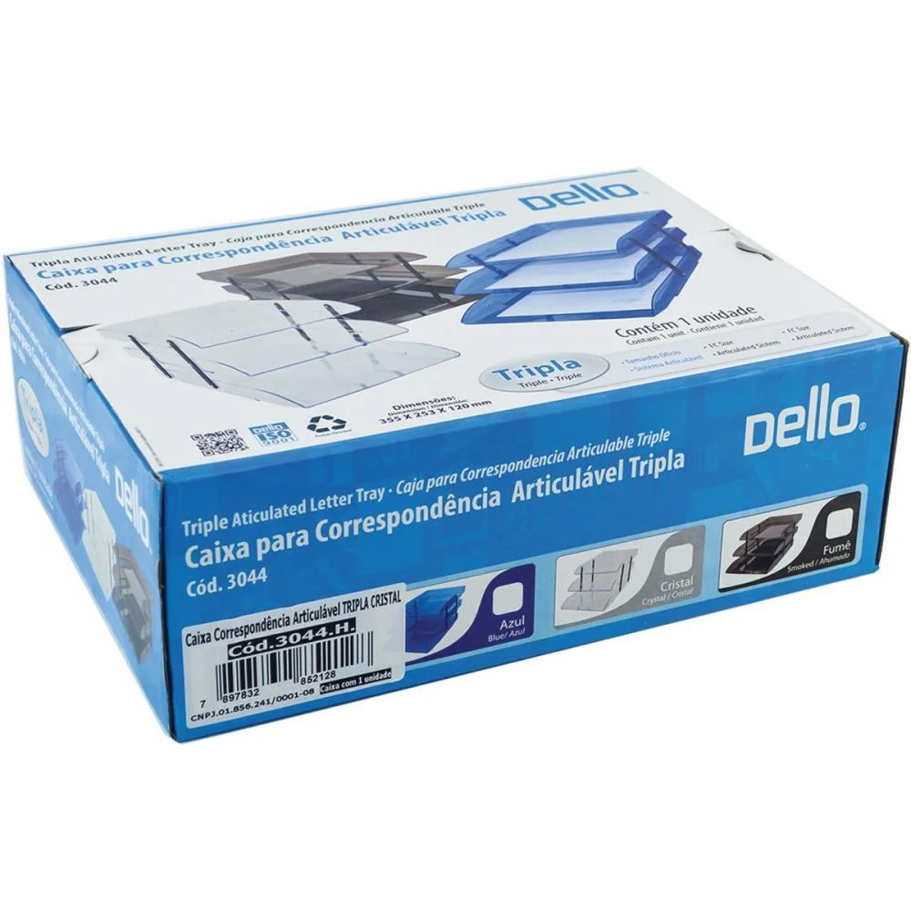 Caixa Correspondencia Tripla Articulavel Cristal Dello (Unidade) - imagem 5