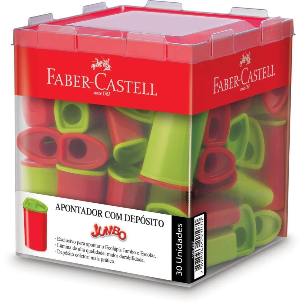 Apontador Com Deposito Jumbo 2Cores Faber-Castell C/ 30 Unidades - imagem 3
