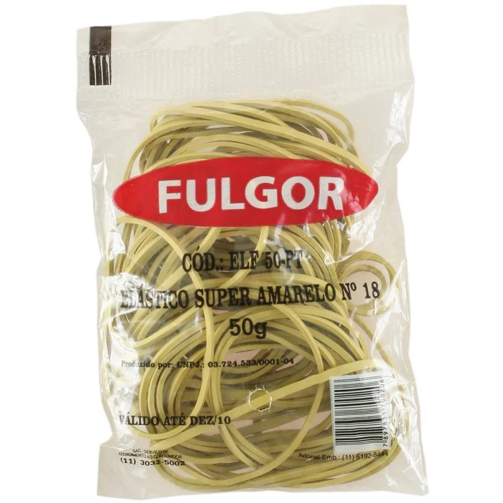 Elástico Amarelo Latex Super Especial N.18 50G Fulgor (Pacote) - imagem 2