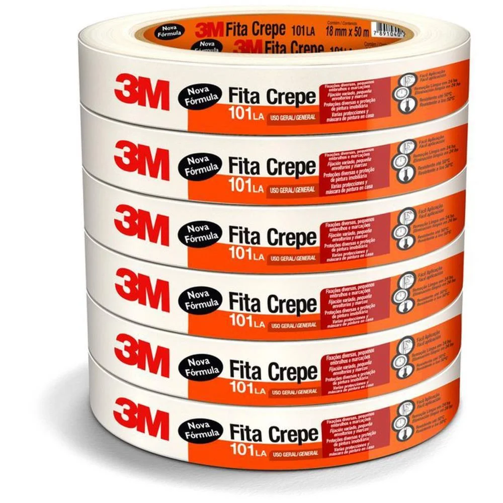 Fita Crepe Escolar 101 18Mmx50M. 3M (Pct.c/06) - imagem 2