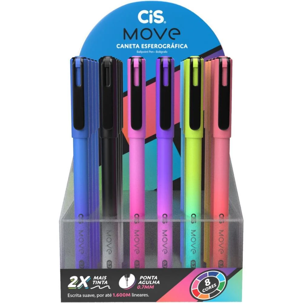 Caneta Esferografica Cis Move 0.7Mm 8 Cores Sertic (Dp.c/24) - imagem 2