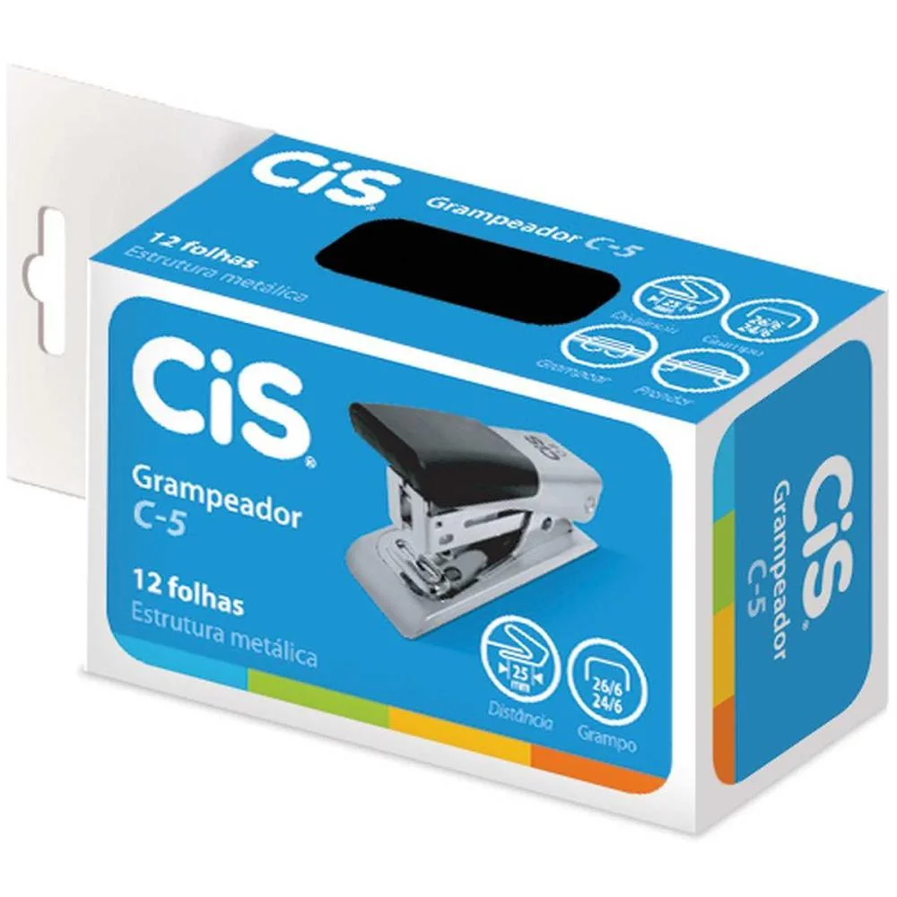 Grampeador Metal Cis C-5 Metallic P/12Fls. 26/6 Sertic (Unidade) - imagem 4