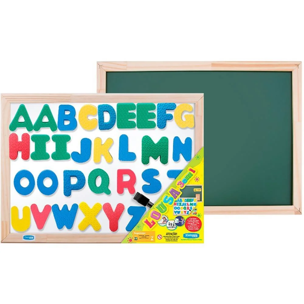Lousa Infantil 3X1 Abc 5Cm 60X40Cm Mag.bc/Vd Cortiarte (Unidade) - imagem 3