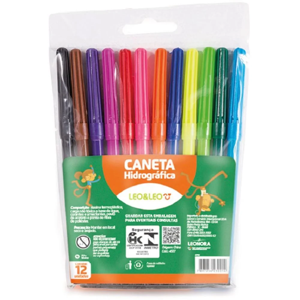 Caneta Hidrografica Leo E Leo 12 Cores Leonora (Pct.c/12) - imagem 3