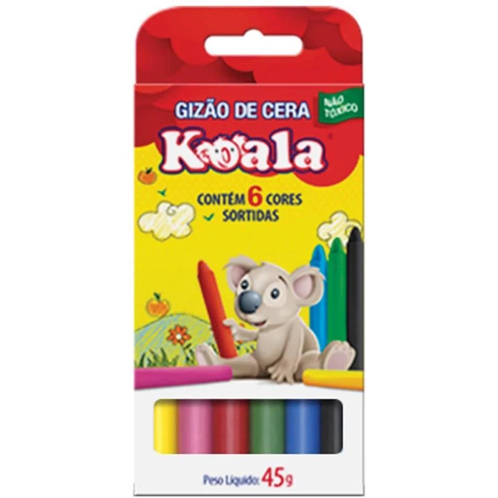 Giz De Cera Jumbo 06 Cores Koala Delta (Pct.c/12) - imagem 2