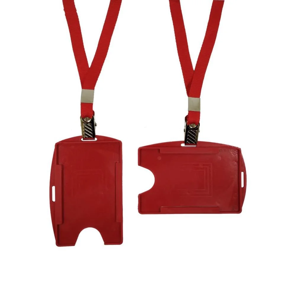 Cordao Para Cracha Tecido Vermelho C/Pres. Jacare Mares (Pct.c/10) - imagem 2