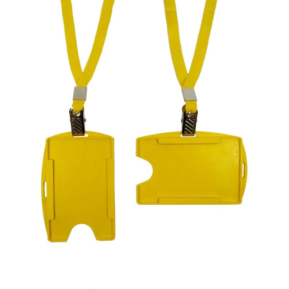 Cordao Para Cracha Tecido Amarelo C/Pres. Jacare Mares (Pct.c/10) - imagem 2