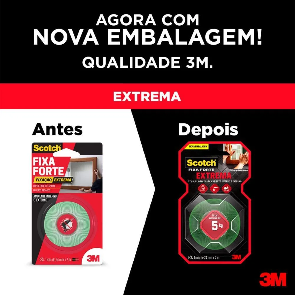 Fita Fixa Forte Espuma Extrema Ate 5Kg 24Mmx2M 3M - imagem 4