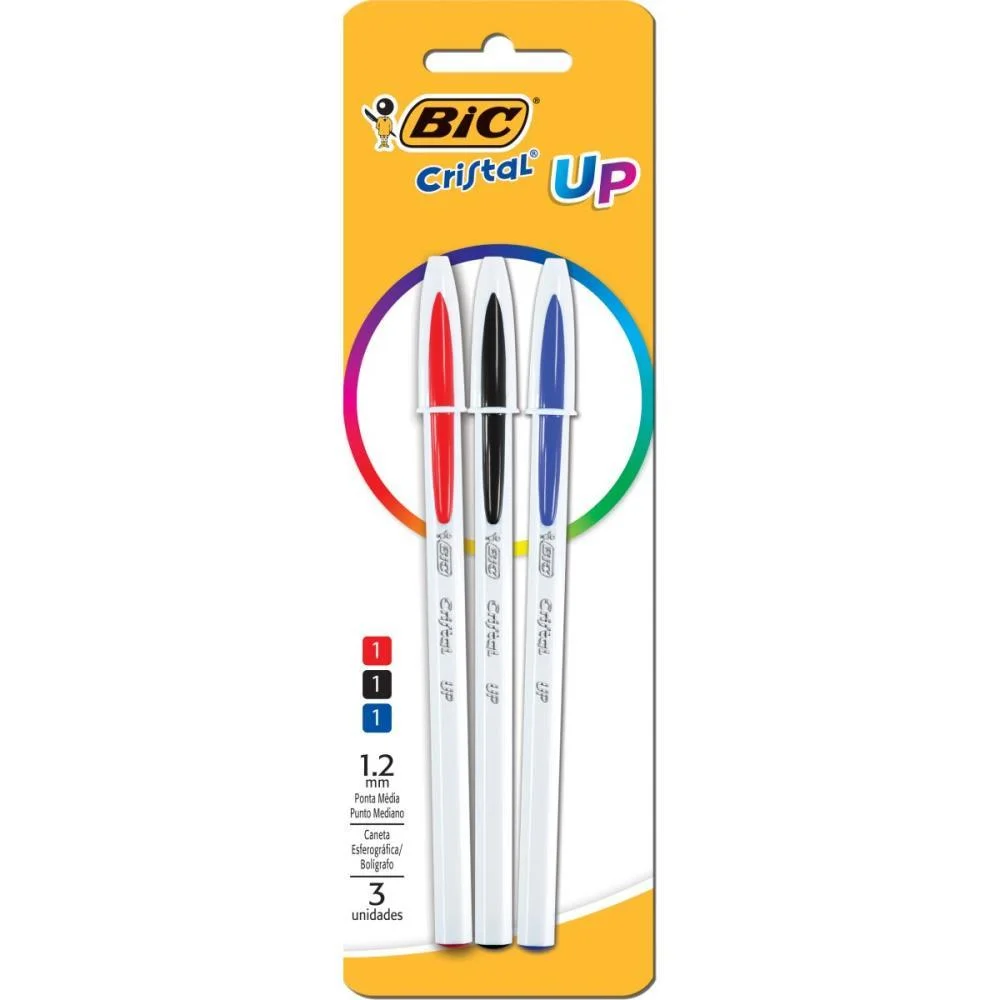 Caneta Esferografica Cristal Up Az+Pt+Vm Bic (Bl.c/03) - imagem 3