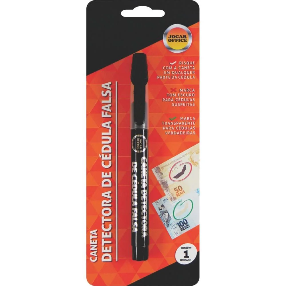 Caneta Para Identificacao Jocar Detectora Cedulas Falsas Leonora (Unidade) - imagem 3