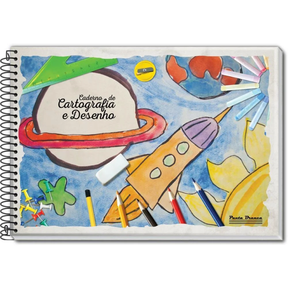 Caderno Desenho Univ Capa Dura 60Fls. Espiral Pauta Branca (Pct.c/04) - imagem 3