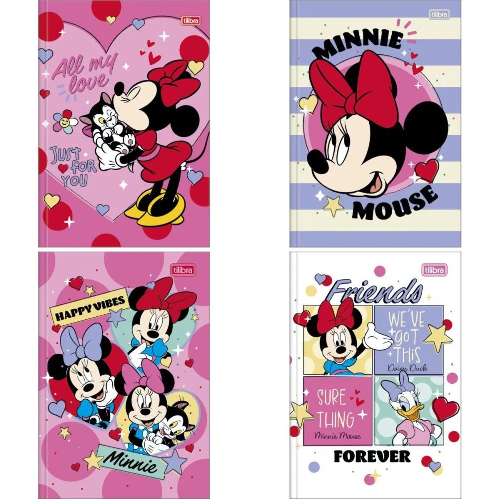Caderno Brochura 1/4 Capa Dura Minnie Top 48Fls. Tilibra (Pct.c/05) - imagem 3
