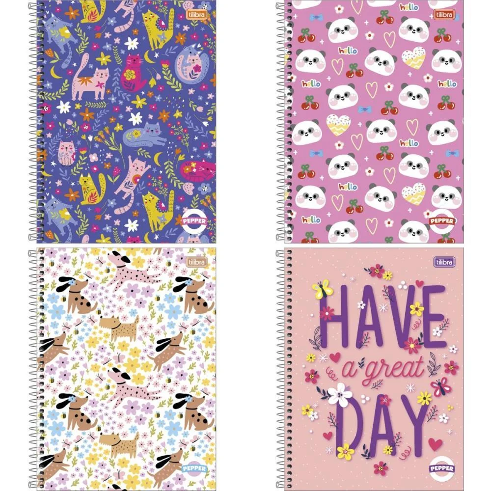 Caderno 10X1 Capa Dura Pepper Feminino 160Fls. Tilibra (Pct.c/04) - imagem 3