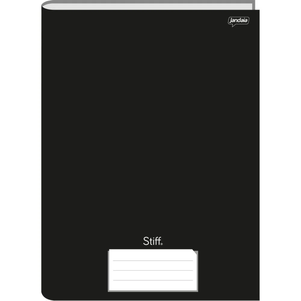 Caderno Brochura 1/4 Capa Dura Stiff 96 Folhas Preto Jandaia (Pct.c/05) - imagem 3