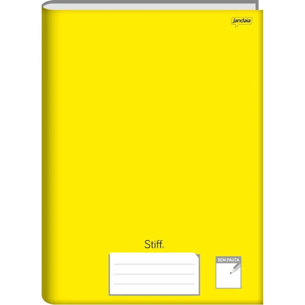 Caderno Brochurao Sem Pauta Stiff 96 Folhas Amarelo Cd. Jandaia (Pct.c/05) - imagem 3
