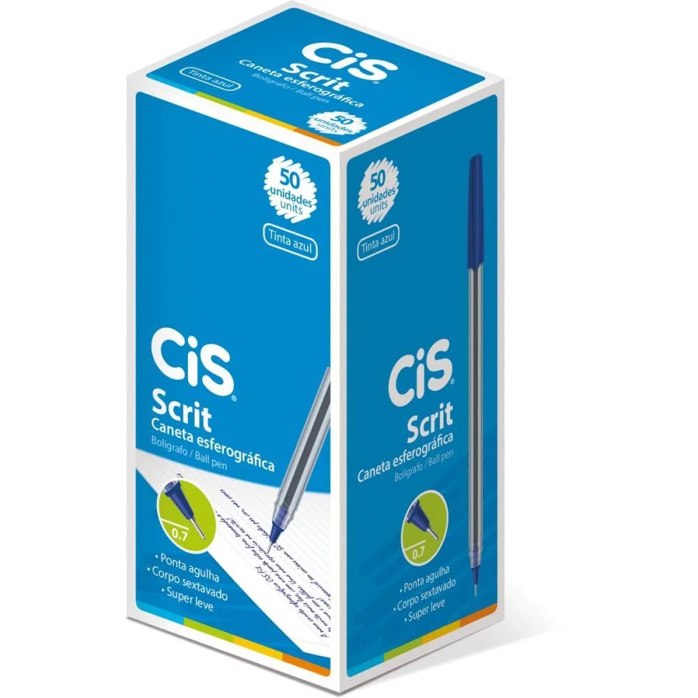 Caneta Esferografica Cis Scrit 0,7Mm Azul Sertic (Cx.c/50) - imagem 2
