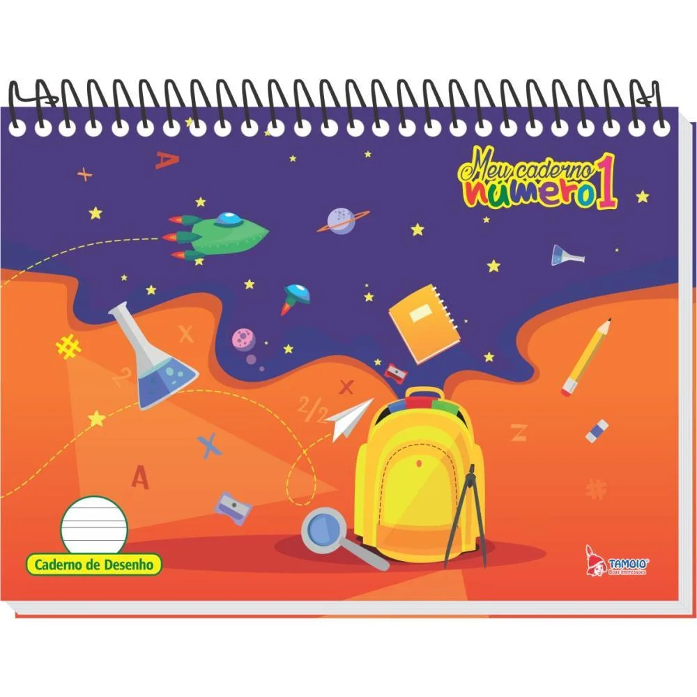 Caderno Desenho Univ Capa Dura Numero 1 40F 150G. Espiral Tamoio (Pct.c/04) - imagem 4