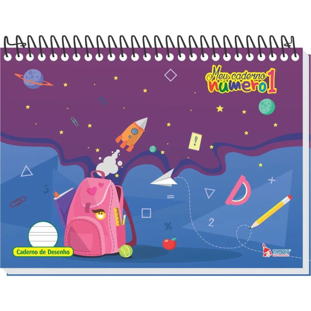 Caderno Desenho Univ Capa Dura Numero 1 40F 150G. Espiral Tamoio (Pct.c/04) - imagem 6