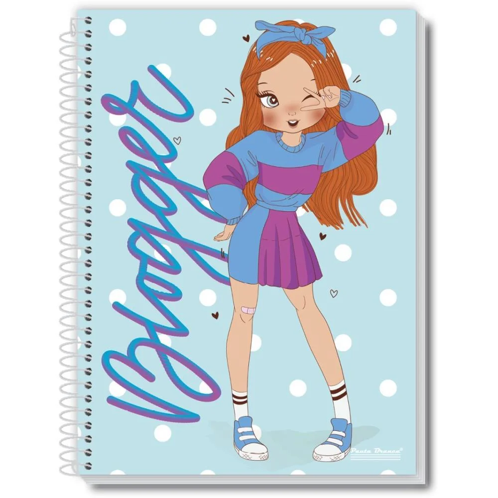 Caderno Espiral 1/4 Capa Dura Uau Feminino 48Fls. Pauta Branca (Pct.c/10) - imagem 2