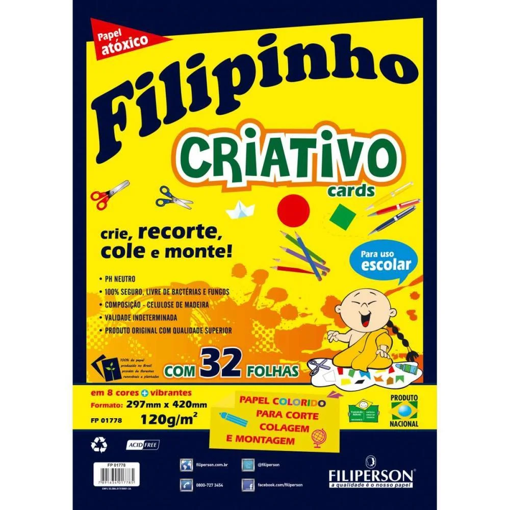 Bloco Para Educacao Artistica Filipin.criat.8Cor.a3.120G.32F Filiperson (Envelope) - imagem 2