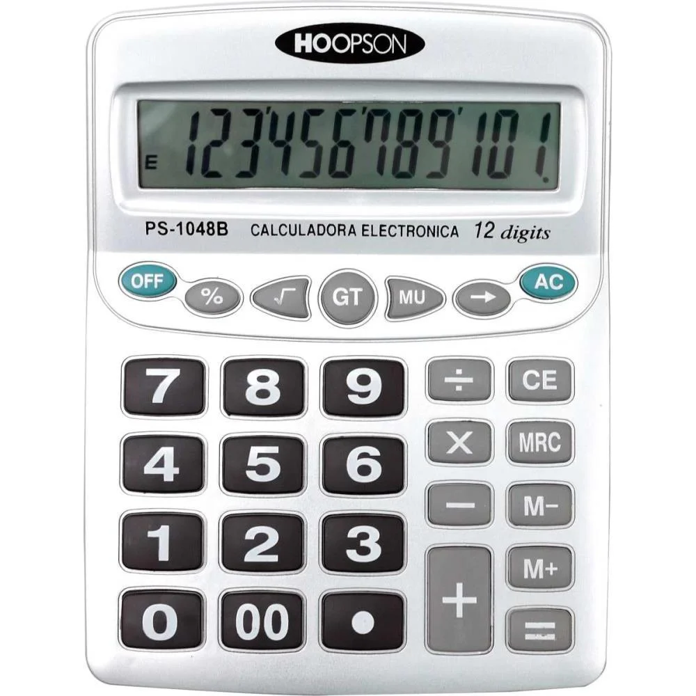 Calculadora De Mesa 12Digitos Pilha Aa Grande Prat Mercoriental (Unidade) - imagem 3