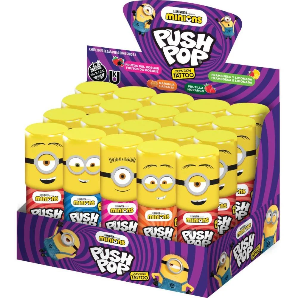 Doce Minions Push Pop Bazooka Candy (Dp.c/20) - imagem 2