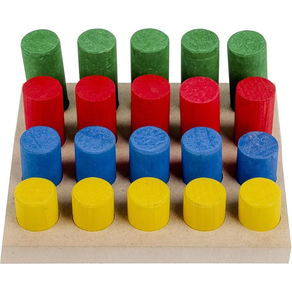 Brinquedo Pedagogico Madeira Pinos De Encaixe 20Pcs Carlu (Unidade) - imagem 3