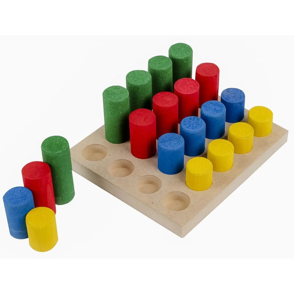 Brinquedo Pedagogico Madeira Pinos De Encaixe 20Pcs Carlu (Unidade) - imagem 4