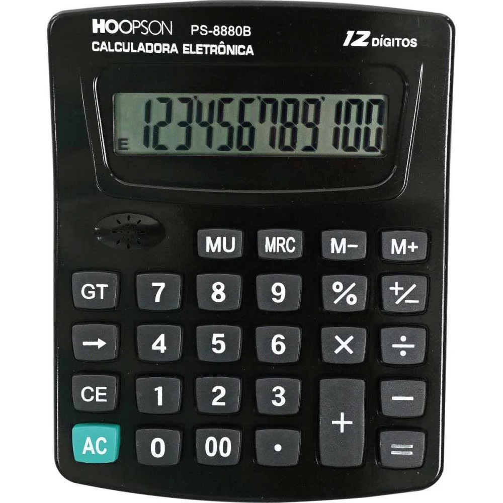 Calculadora De Mesa 12Digitos Pilha Preta Mercoriental (Unidade) - imagem 2