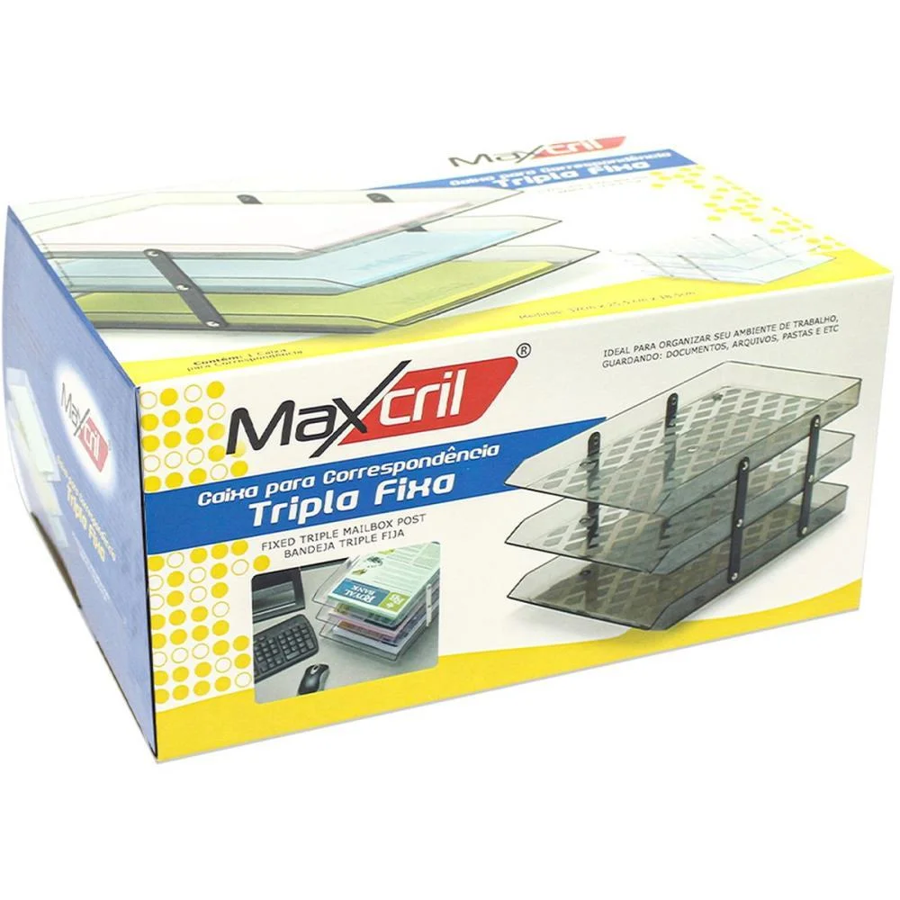 Caixa Correspondencia Tripla Fixa Cristal Maxcril (Unidade) - imagem 5