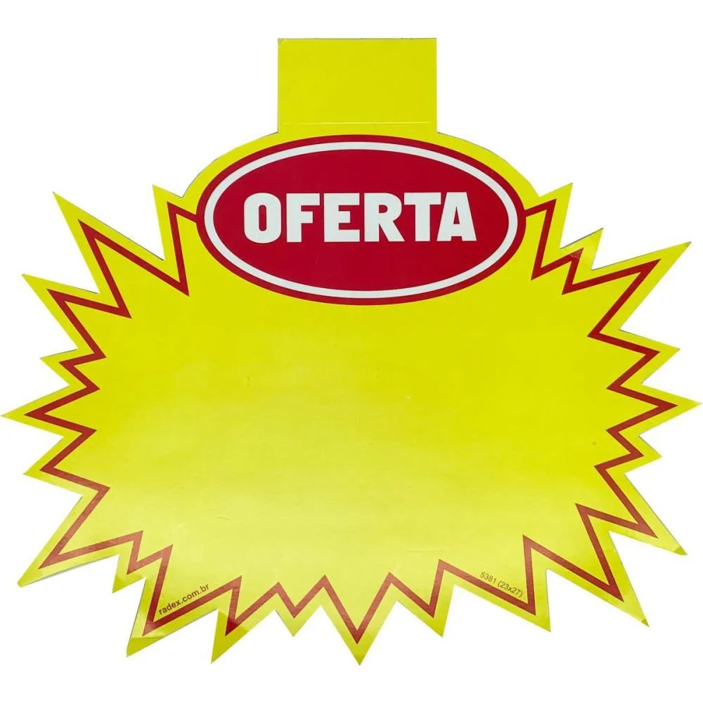 Cartaz Para Marcacao Splash Oferta Amarelo 23X27Cm Radex (Pct.c/100) - imagem 2