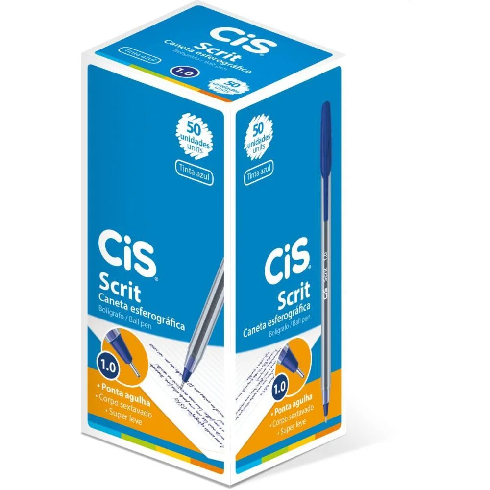 Caneta Esferografica Cis Scrit Azul 1.0Mm Sertic (Cx.c/50) - imagem 3