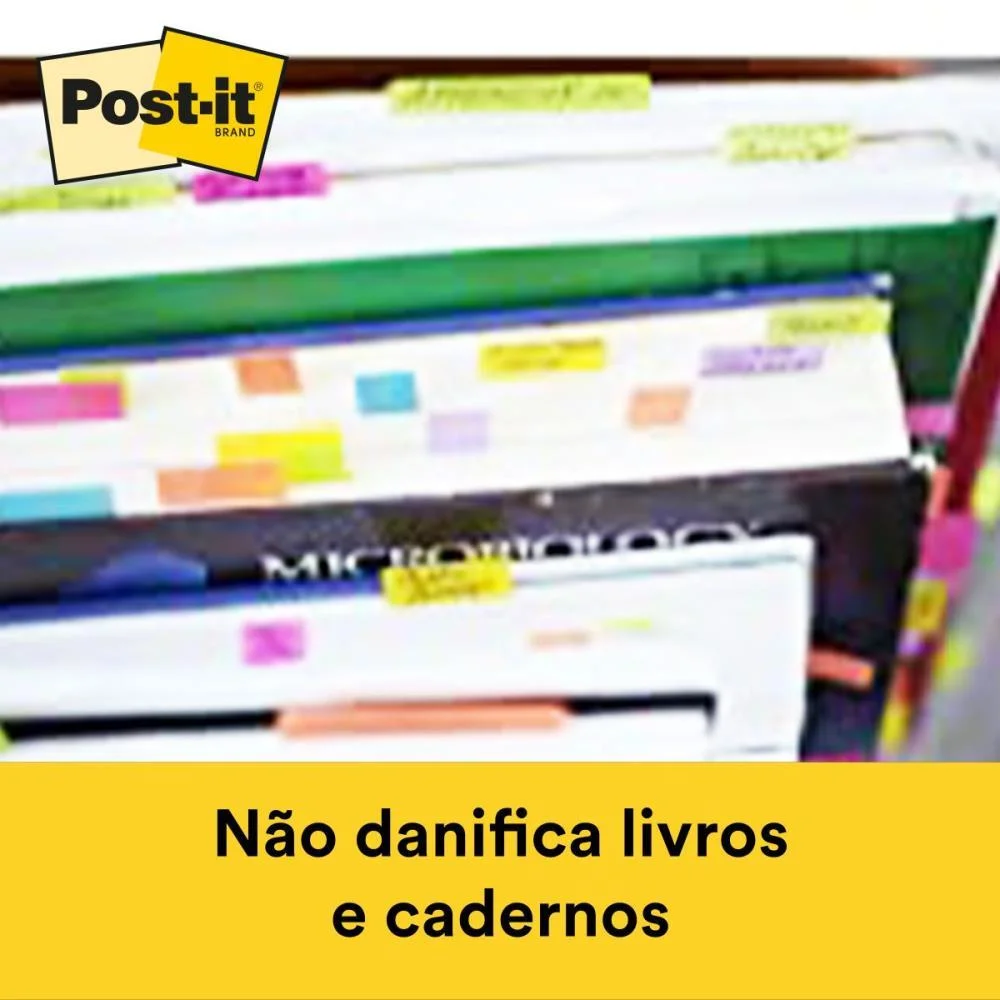 Bloco Marcador Pagina Adesivo Flags 4 Cores Papel 180F. 3M - imagem 6
