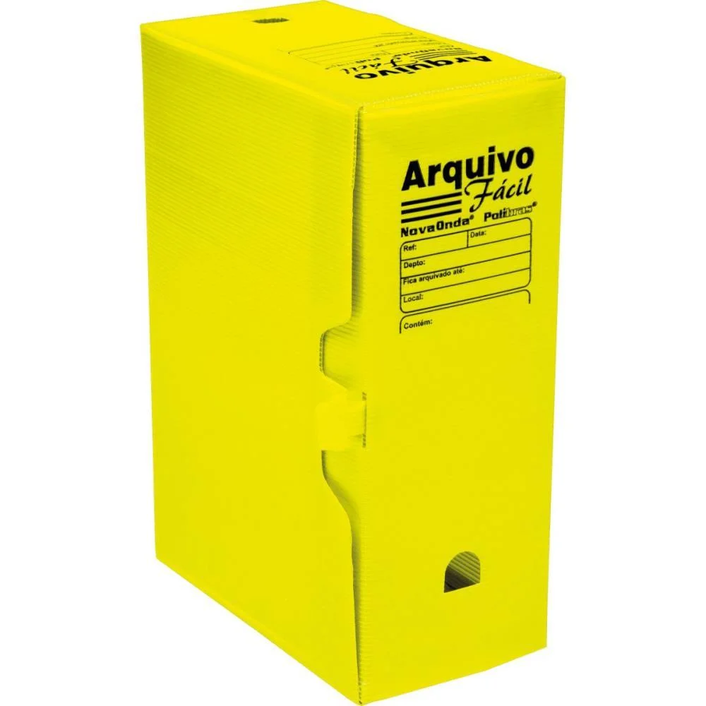 Arquivo Morto Polipropileno Facil Novaonda Amarelo Polibras (Pct.c/10) - imagem 2