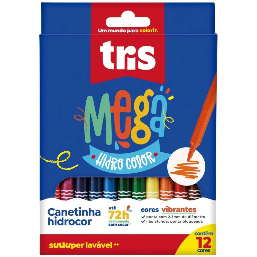 Caneta Hidrografica Mega Hidro Color 12 Cores Summit (Pct.c/06) - imagem 2
