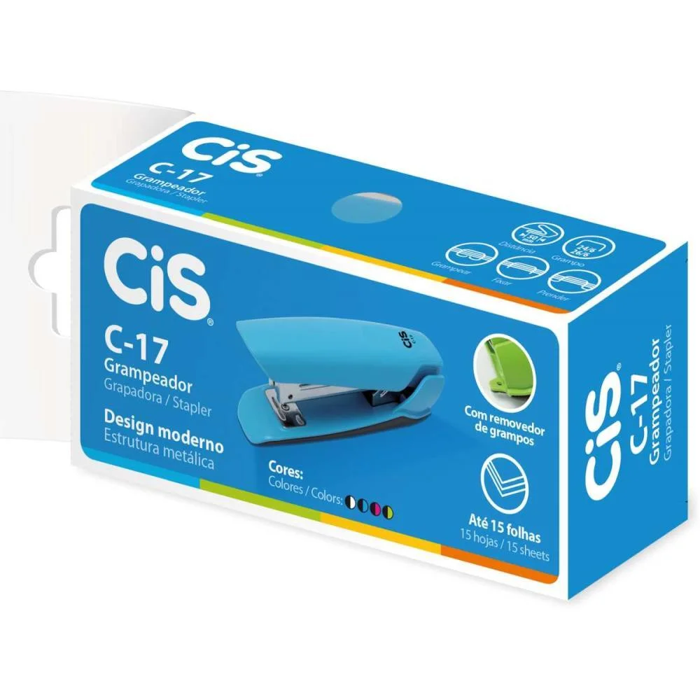 Grampeador Plastico Cis C-17 P/20Fls Branco Sertic (Unidade) - imagem 4