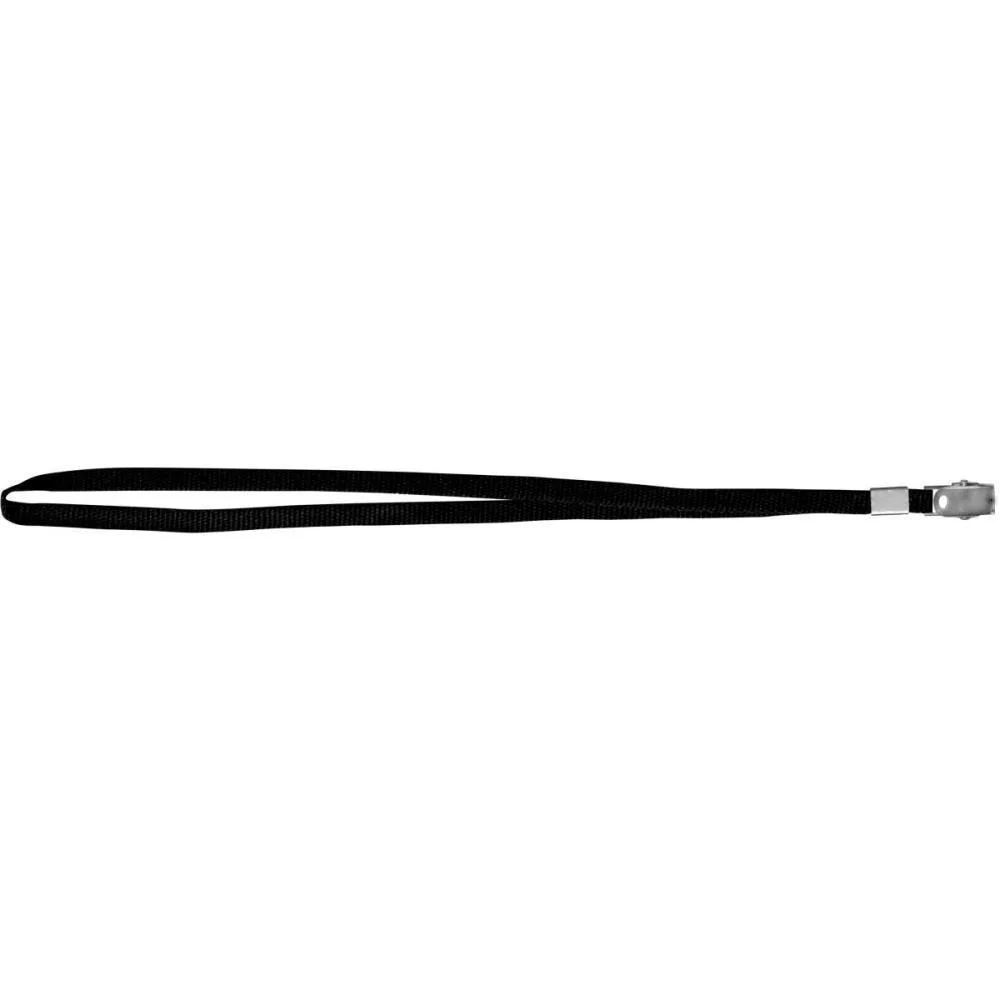 Cordao Para Cracha Tecido Preto C/Jacare Reflex (Pct.c/12) - imagem 2