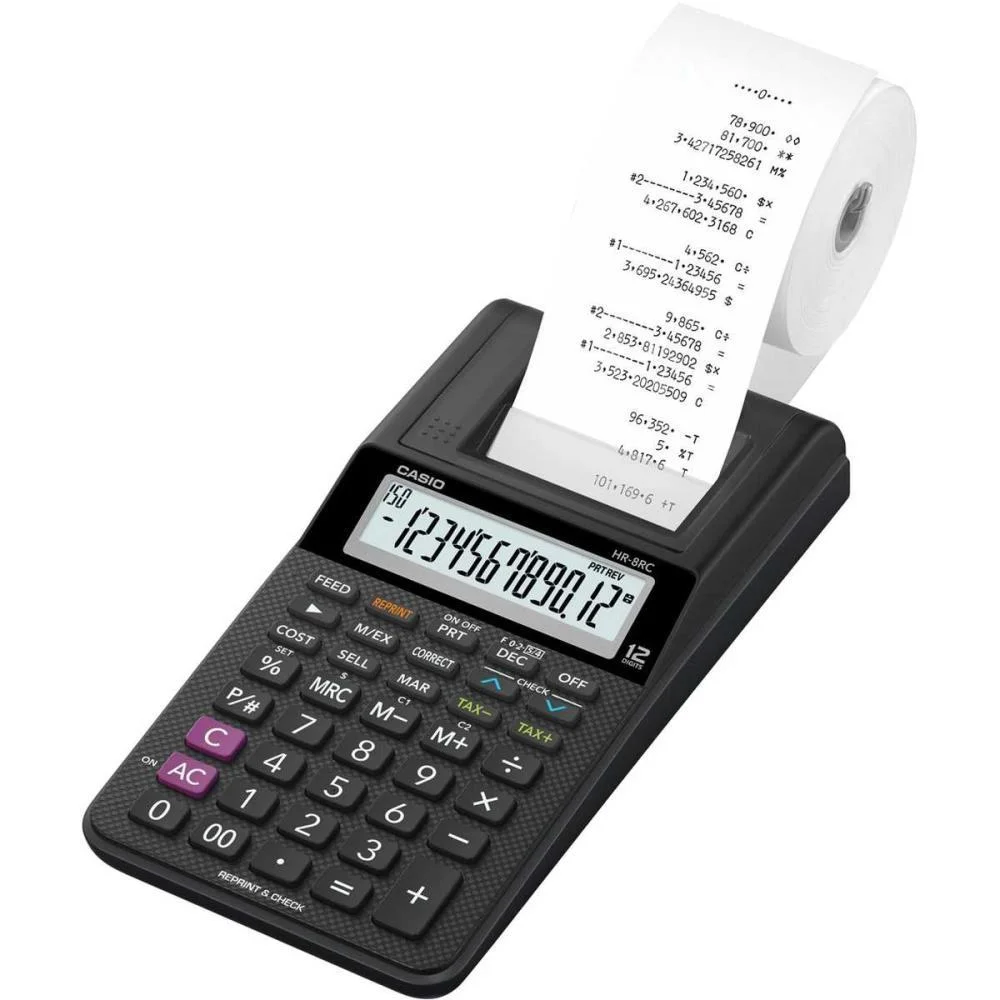 Calculadora De Impressao 12 Dig. Disp.lcd Preta C/Fonte Casio (Unidade) - imagem 3