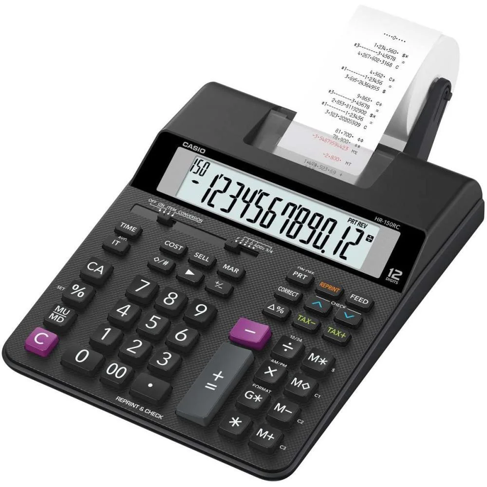 Calculadora De Impressao 12 Dig. Reimpressao 2Cores Biv Casio (Unidade)