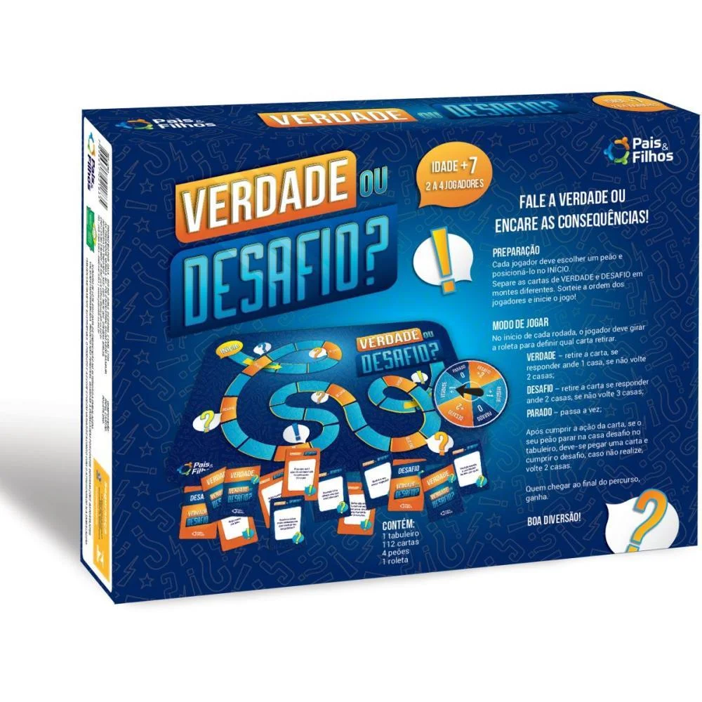 Jogo De Tabuleiro Verdade Ou Desafio Pais E Filhos (Unidade) - imagem 4