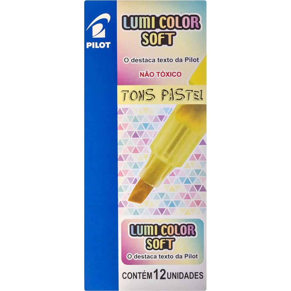 Caneta Marca Texto Lumicolor Soft Amarela Pastel Pilot (Cx.c/12) - imagem 5