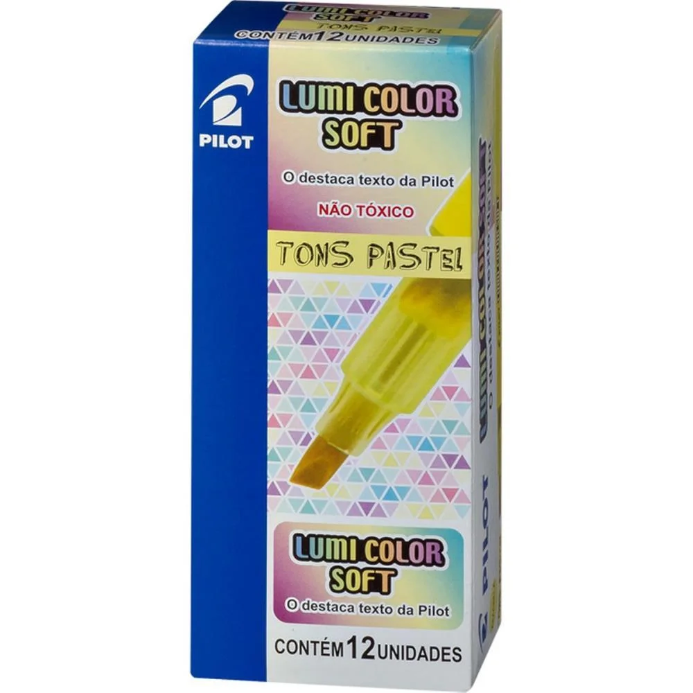 Caneta Marca Texto Lumicolor Soft Amarela Pastel Pilot (Cx.c/12) - imagem 6