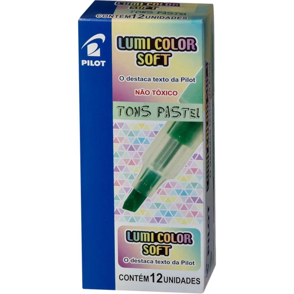 Caneta Marca Texto Lumicolor Soft Verde Pastel Pilot (Cx.c/12) - imagem 6