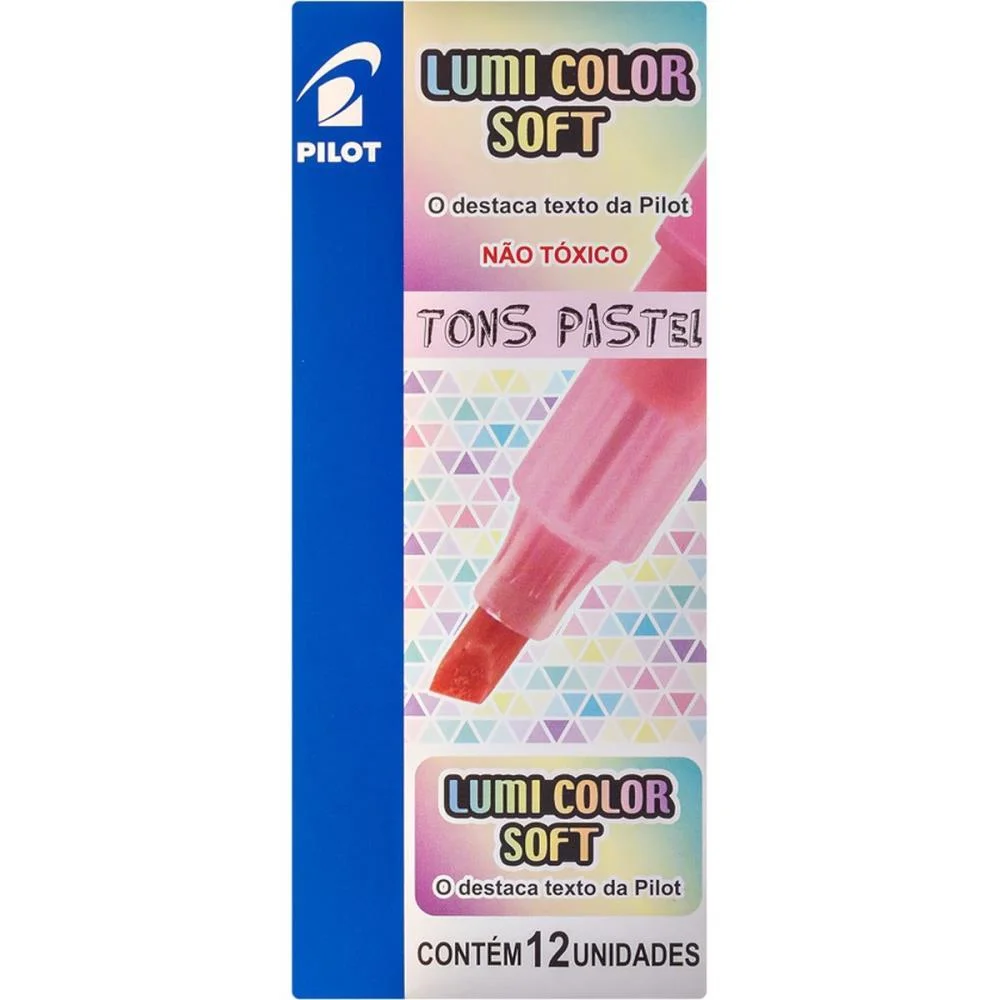 Caneta Marca Texto Lumicolor Soft Rosa Pastel Pilot (Cx.c/12) - imagem 5