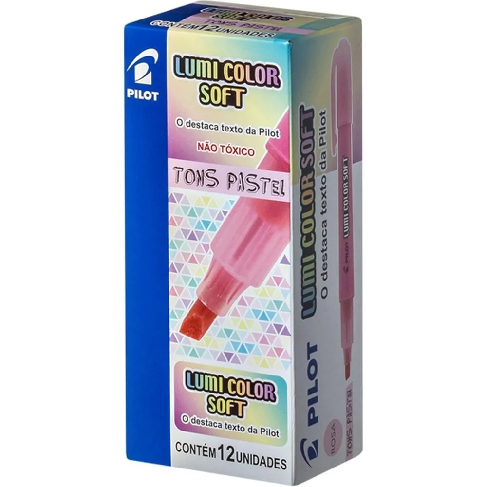 Caneta Marca Texto Lumicolor Soft Rosa Pastel Pilot (Cx.c/12) - imagem 6